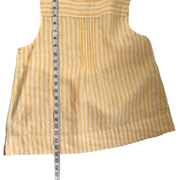 Faherty Isha Top Yellow Stripe Linen Size Medium NWT - Picture 11 of 15